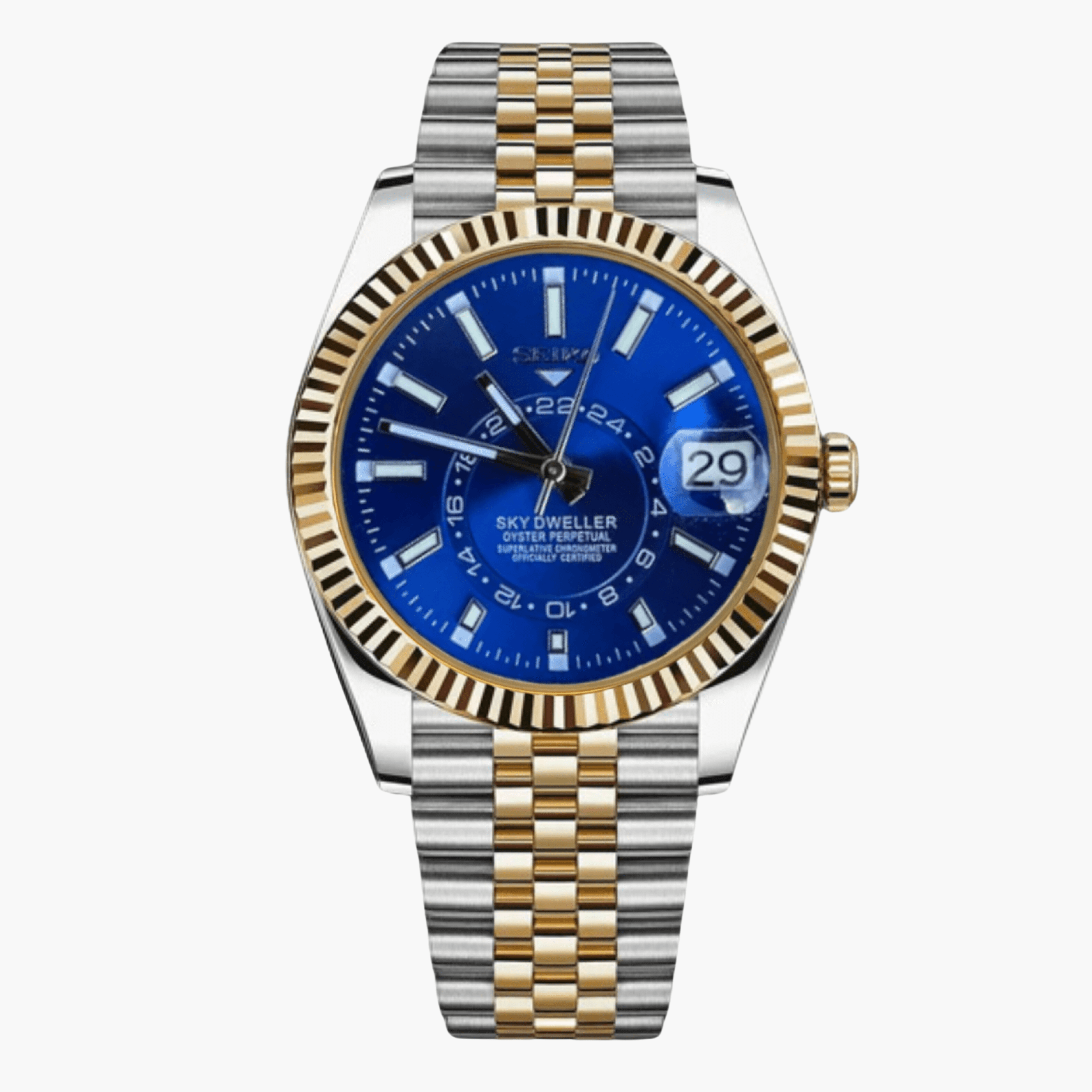 SeikoDweller Gold/Silver Blue Dial